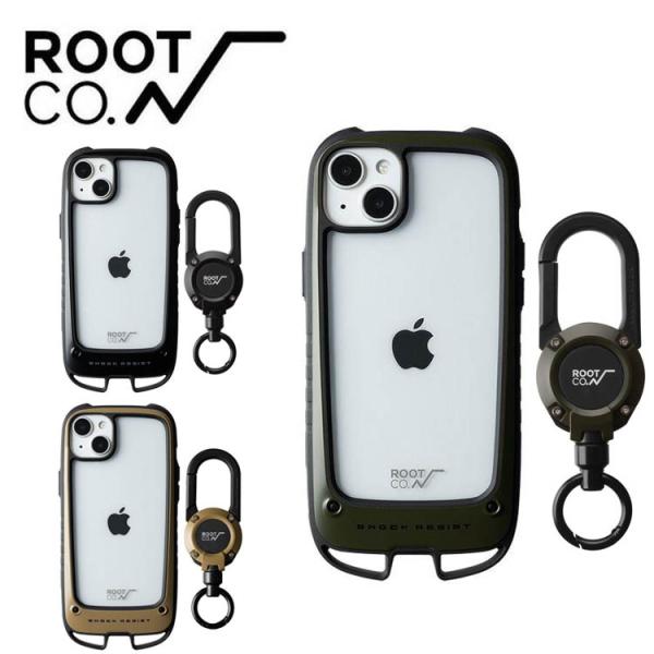 ROOT CO ルートコー iPhone14Plus専用ケース+マグネット内蔵型リールカラビナ セッ...