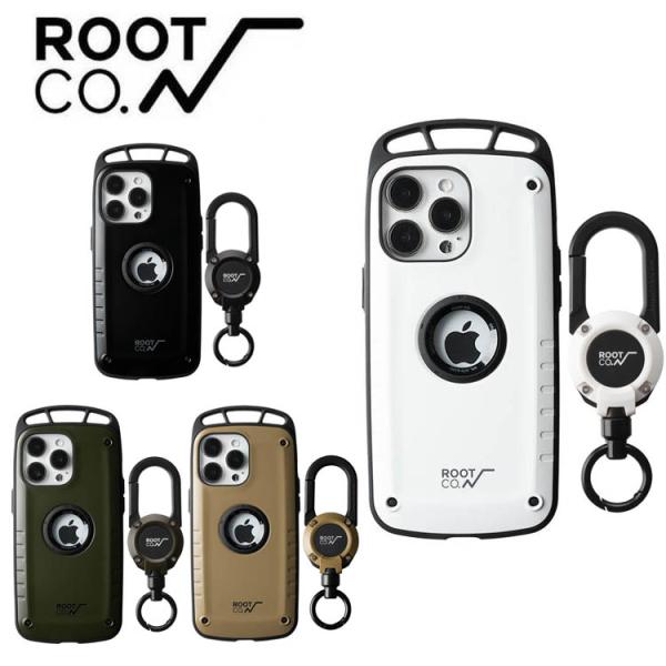 ROOT CO ルートコー iPhone14ProMax専用ケース+マグネット内蔵型リールカラビナ ...