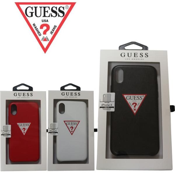 ゲス GUESS iphone10ハードケース ゲス トライアングルロゴ アイフォン10 カバー