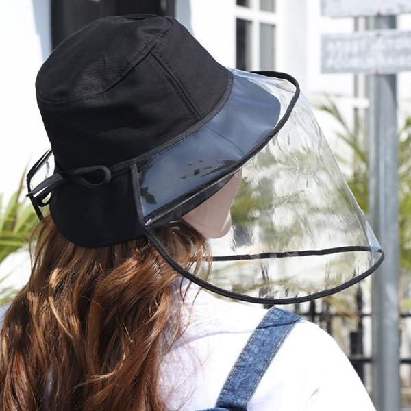 帽子付 カバー セット 透明 ハット カバー 帽子マスク ウイルス対策　花粉対策　帽子カバー フェイ...