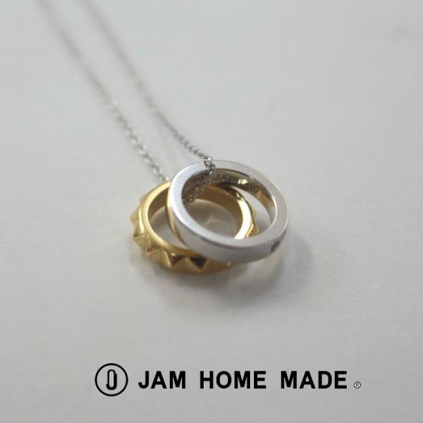 JAM HOME MADE ジャムホームメイド スタッズダブルラブベビーリングネックレス S