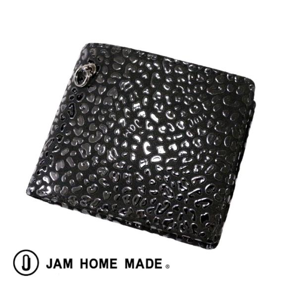 JAM HOME MADE ジャムホームメイド 印傳 印伝屋 二つ折り財布 レオパード柄 ミディアム...