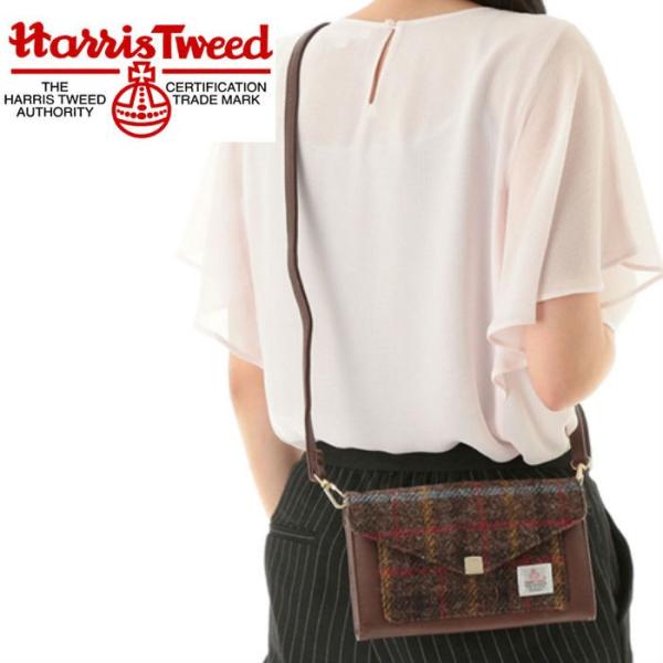 ハリスツイード HARRIS TWEED フラップウォレットショルダー 財布 ショルダーバッグ 女性...