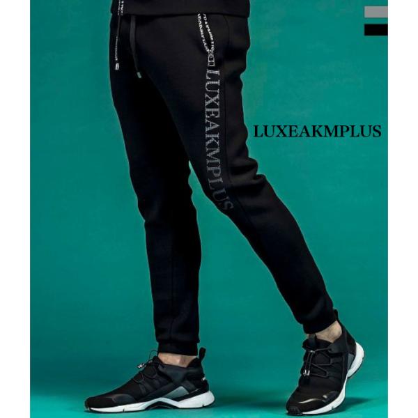 LUXEAKMPLUS リュクスエイケイエムプラス軽量スウェットサイドロゴパンツ メンズ ジャージ ...