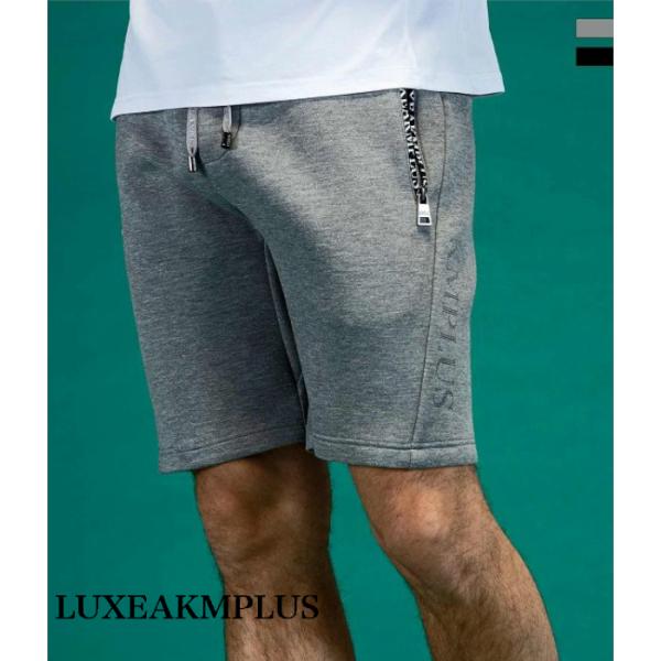 LUXEAKMPLUS リュクスエイケイエムプラス 軽量スウェットサイドロゴハーフパンツ メンズ シ...