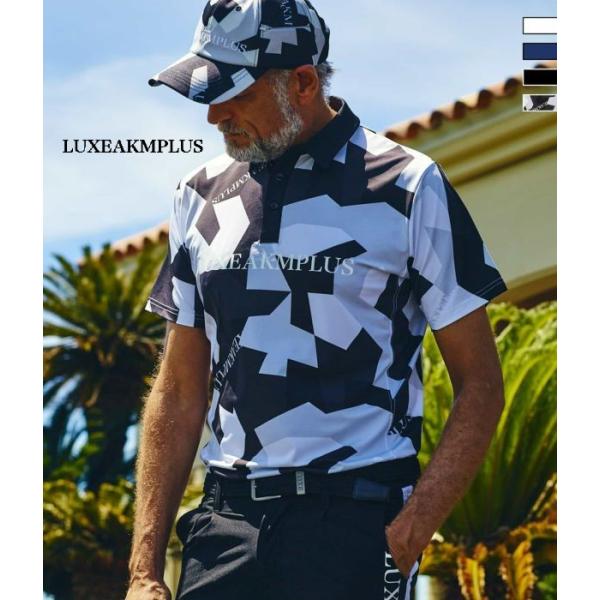 SALE セール LUXEAKMPLUS リュクスエイケイエムプラス フロントロゴ半袖ポロシャツ ゴ...