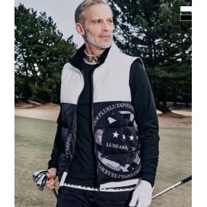 SALE セール LUXEAKMPLUS リュクスエイケイエムプラス バイカラーサークルロゴパデッドベスト メンズ 男性 アウター ゴルフ GOLF スポーツ 防寒｜upper-gate