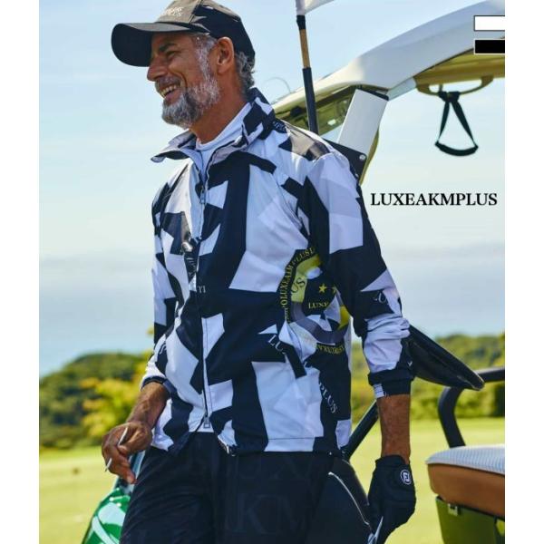 LUXEAKMPLUS リュクスエイケイエムプラス カモ柄トラックジャケット スポーツ ゴルフ GO...