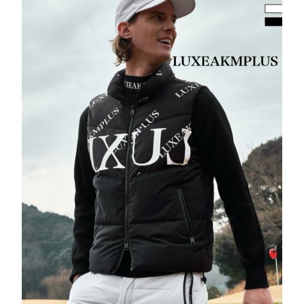 SALE セール LUXEAKMPLUS リュクスエイケイエムプラス バイカラー総柄中綿ベスト メン...