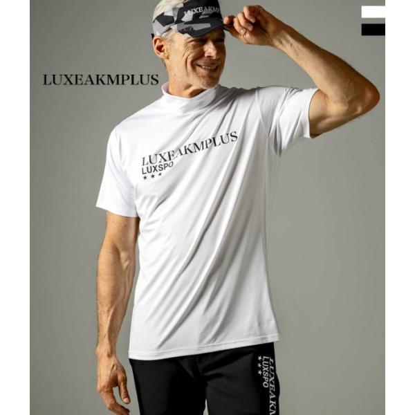 SALE セール LUXEAKMPLUS リュクスエイケイエムプラス スポーツロゴモックネック半袖T...
