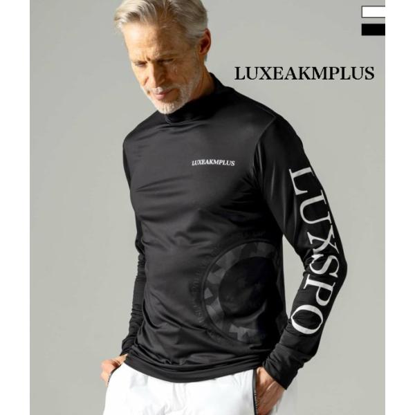LUXEAKMPLUS リュクスエイケイエムプラス サークルロゴモックネックTシャツ 長袖 ゴルフ ...