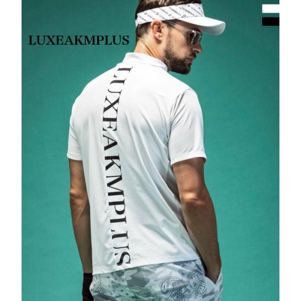 LUXEAKMPLUS リュクスエイケイエムプラス モックネックTシャツ メンズ 半袖 ロゴ 男性 ...