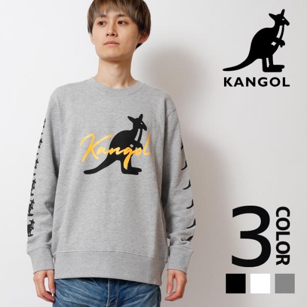 KANGOL カンゴール プリントクルースウェット メンズ 長袖 スエット トレーナー カジュアル ...