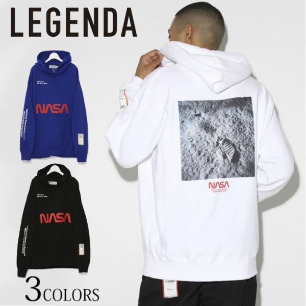 LEGENDA レジェンダ NASAコラボ BACK PHOTO LOGO Hoodie パーカー ...