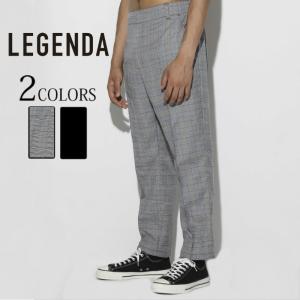 LEGENDA レジェンダ T/R Fabric Tapered Slacks pants テーパードスラックス チェック メンズ カジュアル｜upper-gate