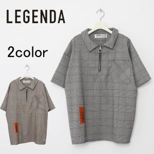 レジェンダ LEGENDA Glencheck Halfzip シャツ 半袖 メンズ レディース ユニセックス カジュアル ストーリート｜upper-gate