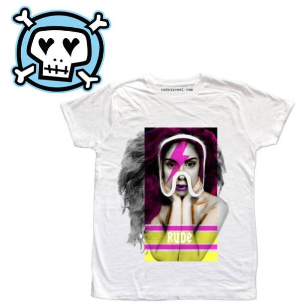 RUDE ルード Lightning WHITE パロディ Tシャツ イタリアブランド 半袖 メンズ...
