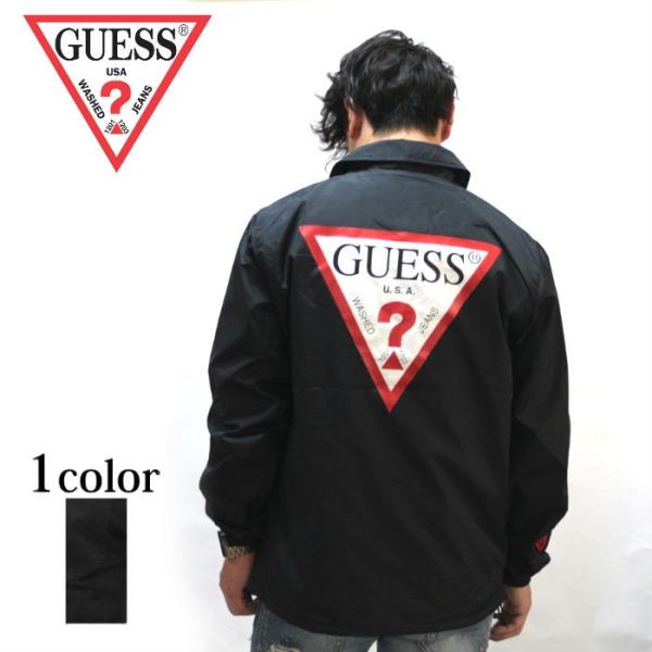 GUESS ゲス ロゴプリントコーチジャケット メンズ レディース ユニセックス カジュアル ストリ...