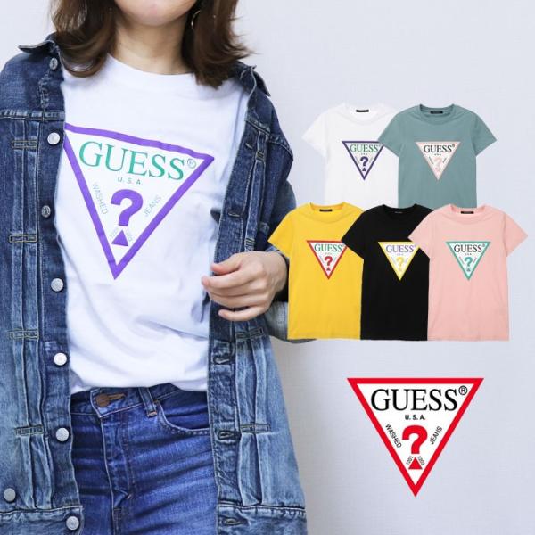 【GUESS ゲス】発砲プリントカラーロゴ半袖Tシャツ［MJ2K9415K］