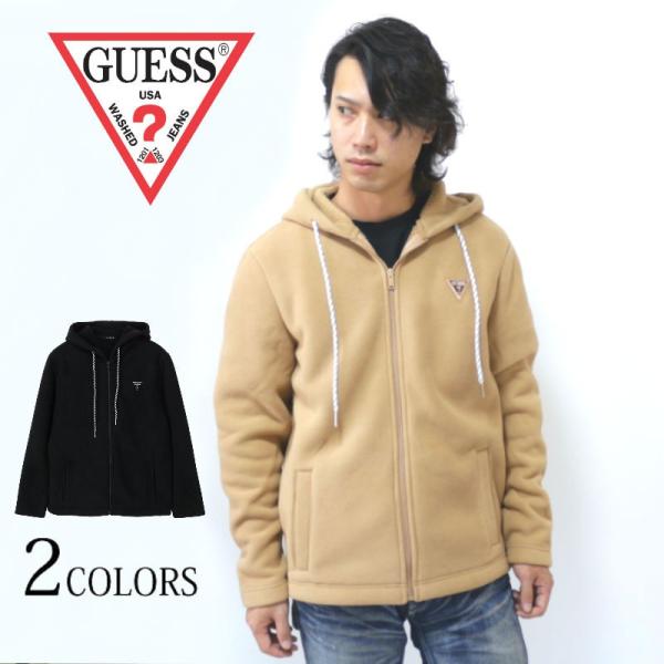 SALE セール GUESS ゲス ミニロゴフリースジップパーカー フーディー メンズ レディース ...
