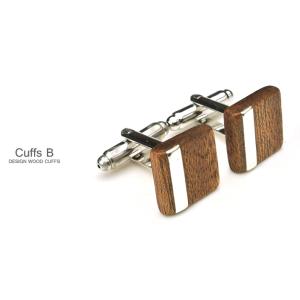 DESIGN Cuffs B 木製カフスB 木製品 日本製 ハンドメイド スーツ アクセサリー ビジ...