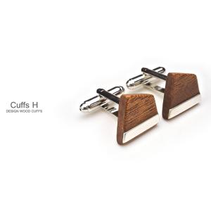 DESIGN Cuffs H 木製カフスH 木製品 日本製 ハンドメイド シルバー スーツ アクセサ...