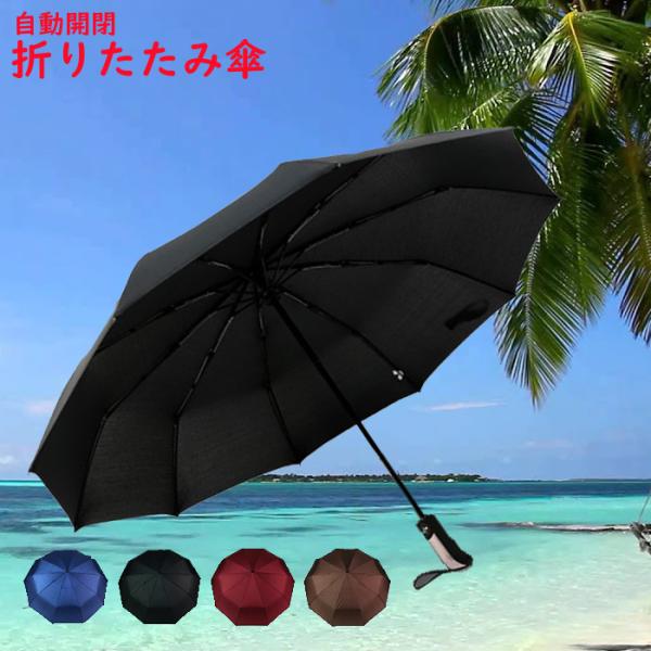 折りたたみ傘 風に強い 大きい 超軽量 折り畳み傘 レディース 10本骨 100cm ワンタッチ 傘...