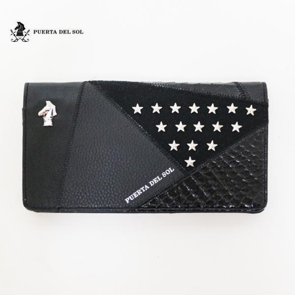 プエルタデルソル PUERTA DEL SOL パッチワークロングウォレット 長財布 二つ折り長財布...