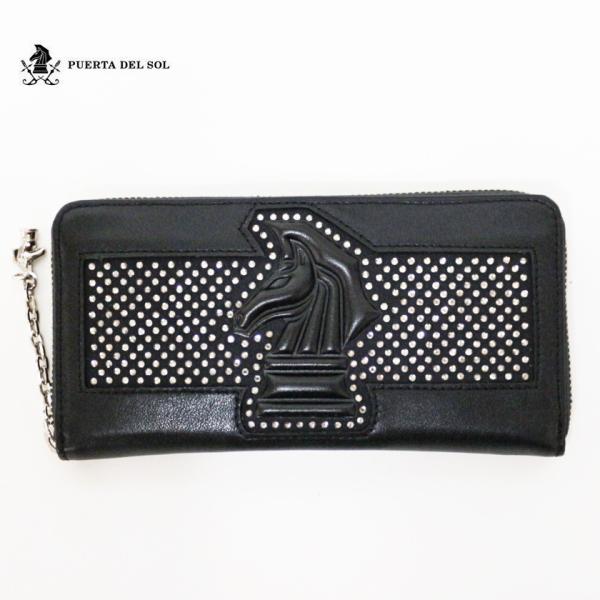 PUERTA DEL SOL プエルタデルソル 財布 ラインストーンナイトラウンドZIPウォレット ...