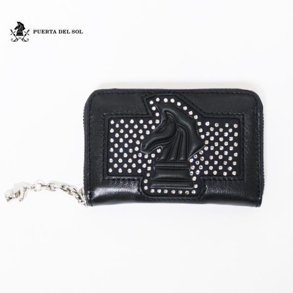 PUERTA DEL SOL プエルタデルソル 本革 レザー ウォレット ラインストーン コインケー...