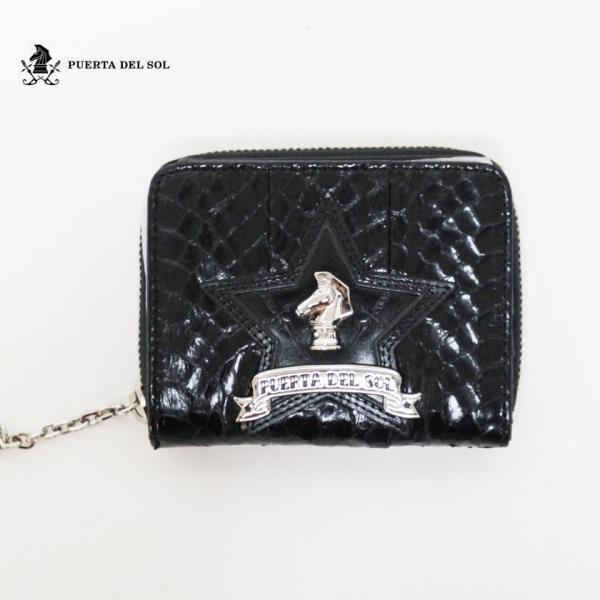 PUERTA DEL SOL プエルタデルソル メタルプレートスネークロングウォレット ミニ 小さい...