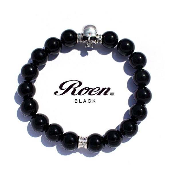 Roen BLACK ロエン ブラック メンズ オニキスブレスレット パワーストーン 天然石 シルバ...