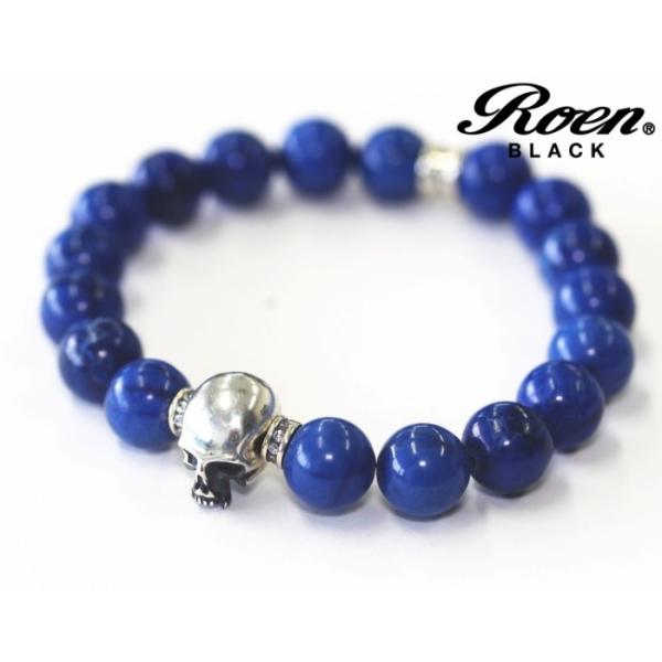 RoenBLACK ロエン アクセサリー ソーダライト スカル ブレスレット RO-205 メンズ ...