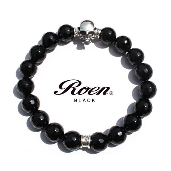 ロエン ブラック Roen BLACK オニキス ブレスレット メンズ パワーストーン シルバー92...