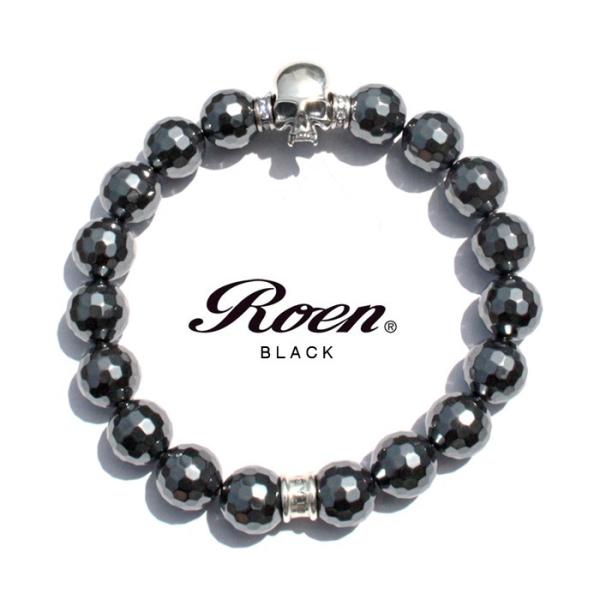 ロエン ブラック Roen BLACK カットtype ヘマタイトブレスレット メンズ パワーストー...