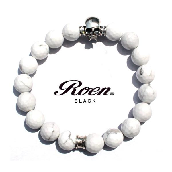 RoenBLACK ロエンブラック ハウライト ブレスレット メンズ パワーストーン 天然石 スワロ...