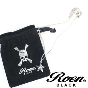 Roen BLACK ロエンブラック スターパヴェネックレス ブラックキュービックジルコニア ro-602   星 アクセサリー メンズ シルバー｜upper-gate