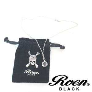 Roen BLACK ロエンブラック ブラスペンダントネックレス ブラックキュービック ro-605  星 アクセサリー メンズ シルバー｜upper-gate