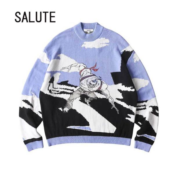 SALUTE サルーテ CARTOON PRINTER SWEATER トレーナー トップス ASA...