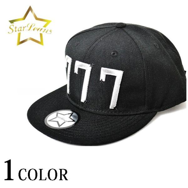 スターリアン StarLean トリプルセブン刺繍ベースボールキャップ ベースボールキャップ 黒 オ...
