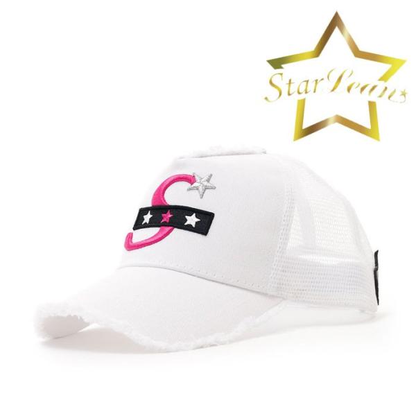 スターリアン StarLeanS×スリースター刺繍メッシュキャップ（PINK）キャップ 帽子 メッシ...