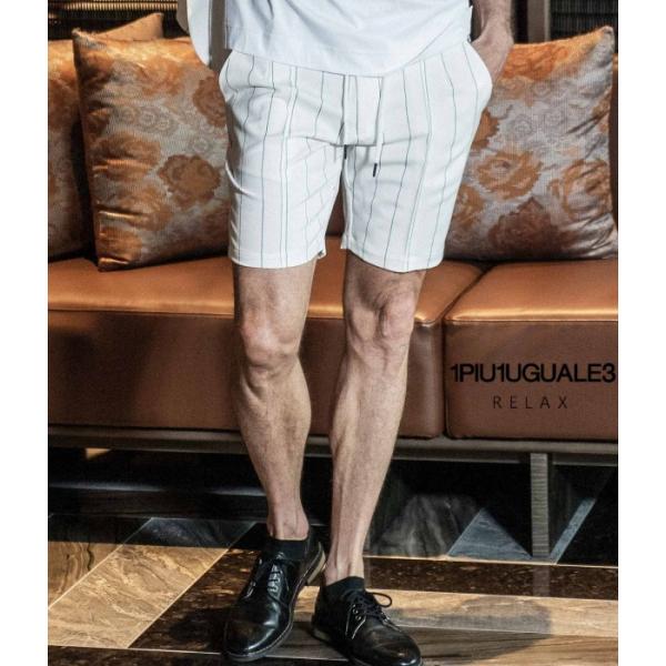 1PIU1UGUALE3 RELAX ウノピゥウノウグァーレトレ ピンストライプハーフパンツ 大人 ...