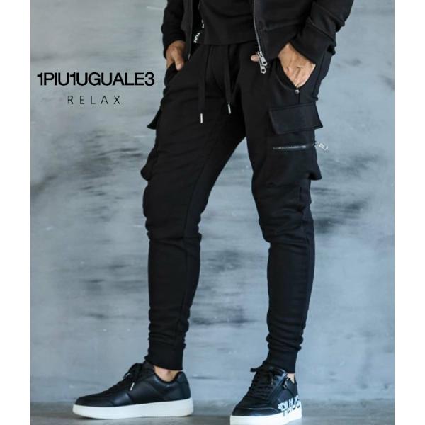 1PIU1UGUALE3 RELAX ウノピゥウノウグァーレトレ リラックス カーゴスウェットパンツ...