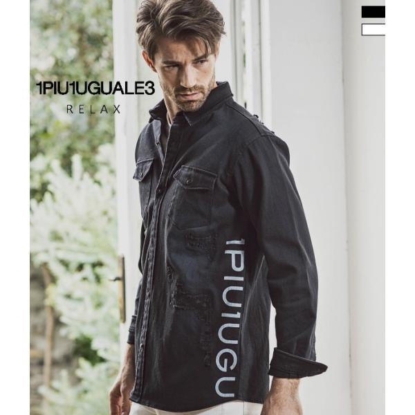 SALE セール 1PIU1UGUALE3 RELAX ウノピゥウノウグァーレトレ ロゴプリントダメ...