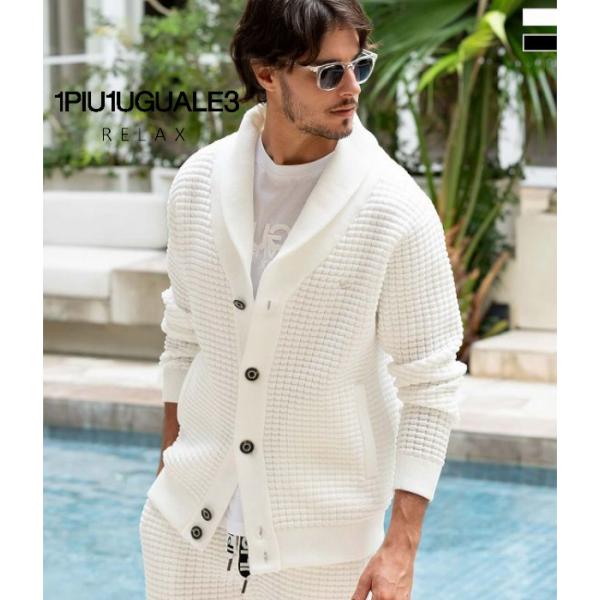 1PIU1UGUALE3 RELAX ウノピゥウノウグァーレトレ リラックス ワッフルカーディガン ...