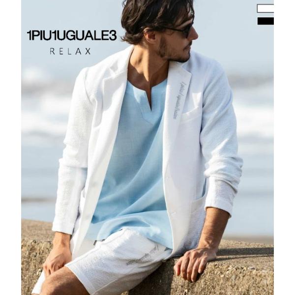 1PIU1UGUALE3 RELAX ウノピゥウノウグァーレトレ リラックス クレープニットジャケッ...