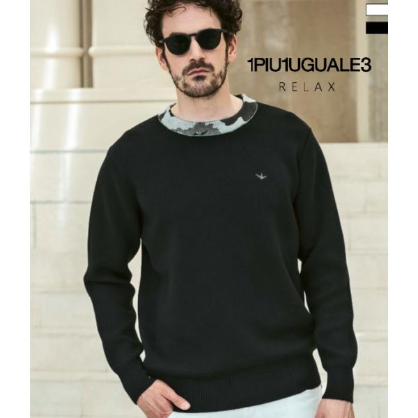 1PIU1UGUALE3 RELAX ウノピゥウノウグァーレトレ リラックス バックロゴカモ柄ネック...