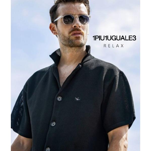 1PIU1UGUALE3 RELAX ウノピゥウノウグァーレトレ リラックス ニットオープンカラーシ...