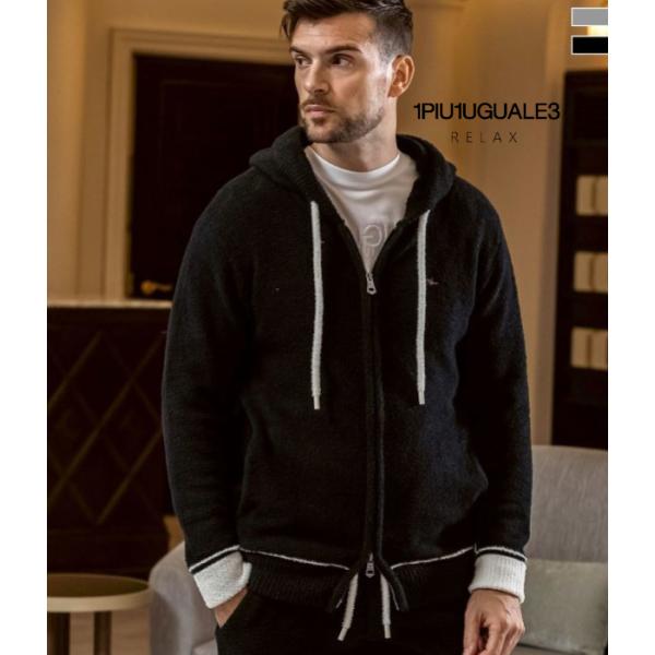 1PIU1UGUALE3 RELAX ウノピゥウノウグァーレトレ リラックス バイカラーニットパーカ...