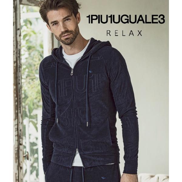 1PIU1UGUALE3 RELAX ウノピゥウノウグァーレトレ パイルロゴパーカー カジュアル フ...